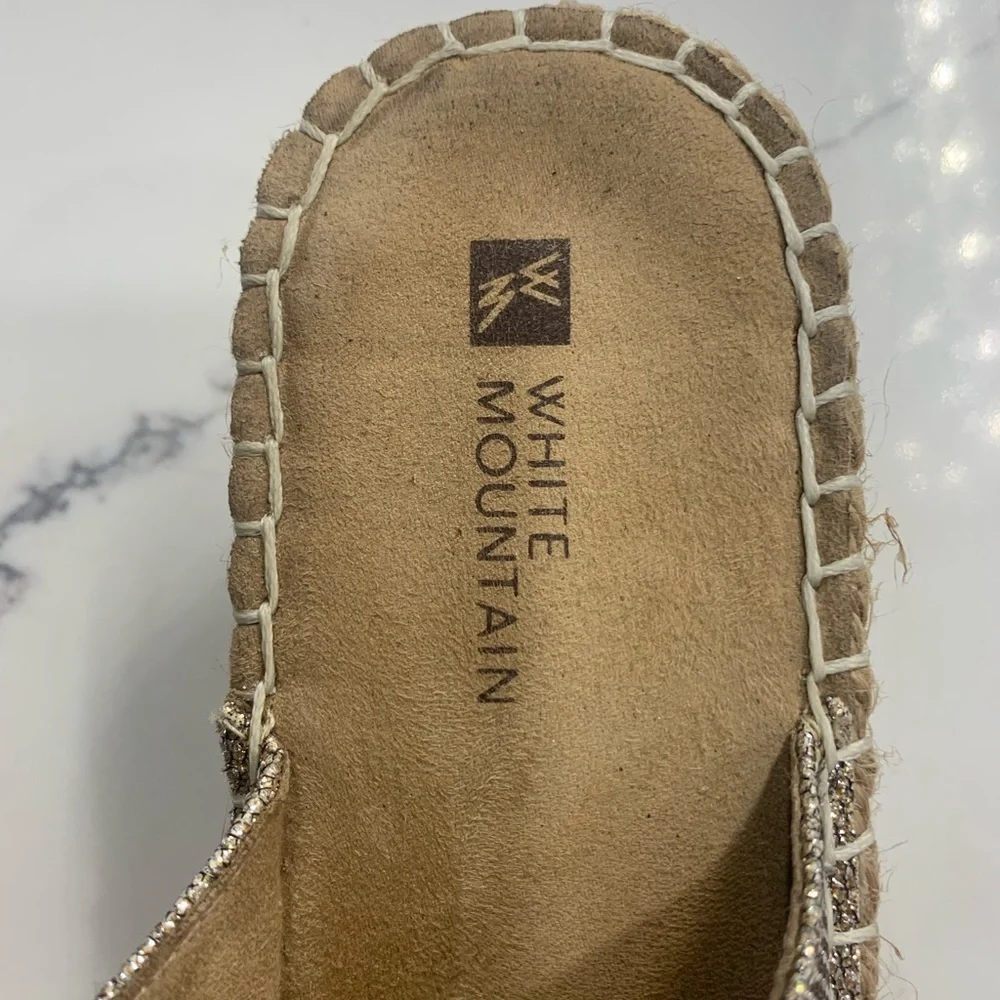 White Mountain‎ Women’s Beachball Gold Glitter Fabric Espadrilles Size 8M